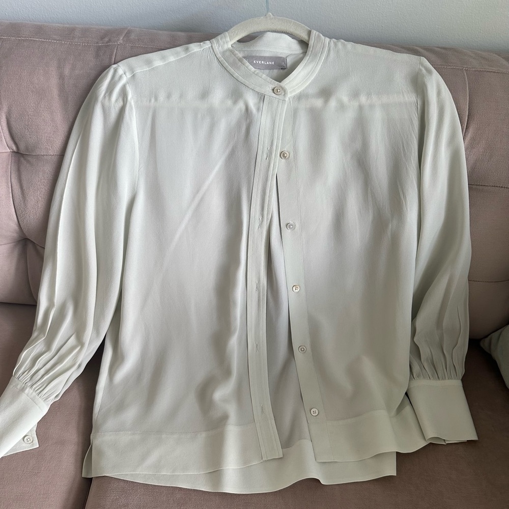 Everlane Silk Mint Button Down Blouse. Size 6.